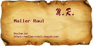 Maller Raul névjegykártya